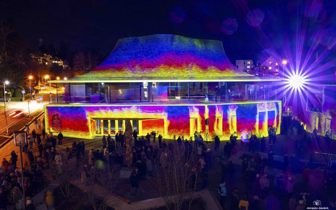 Lichtkunst Neujahrsbegrüßung Kronberg