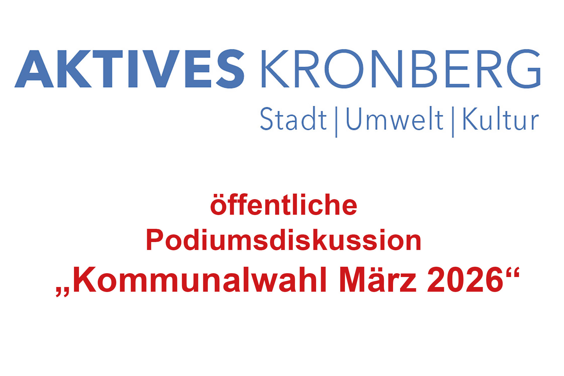 Aktives Kronberg - Podiumsdiskussion