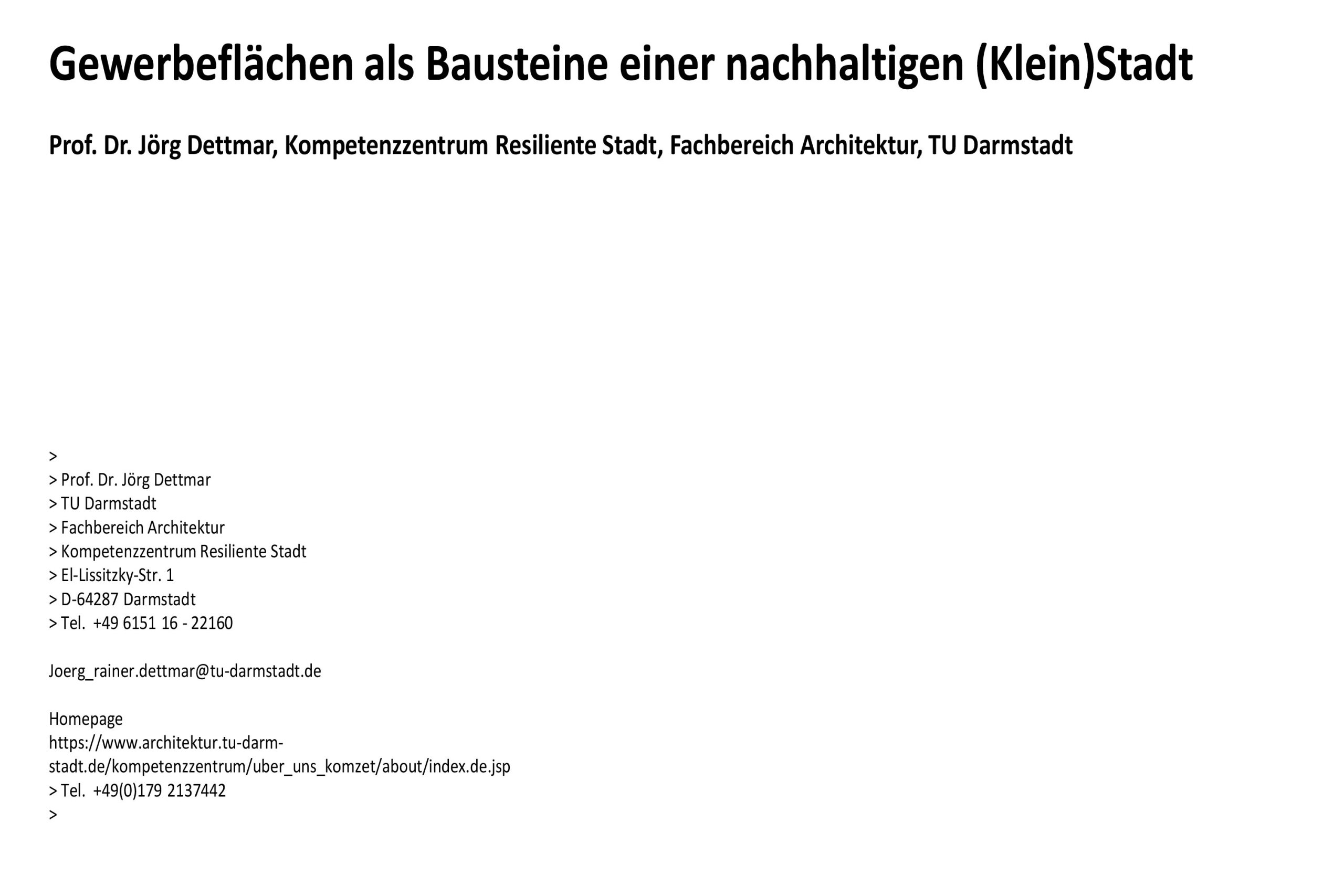 PowerPoint-Präsentation Gewerbegebiet als nachhaltiger Teil einer Stadt